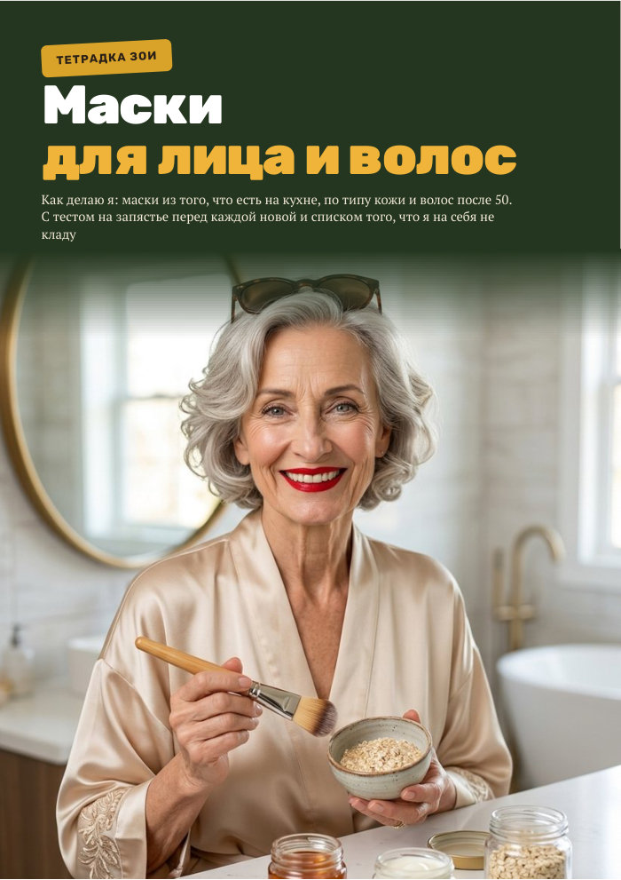 Обложка тетрадки «Маски для лица и волос в домашних условиях»