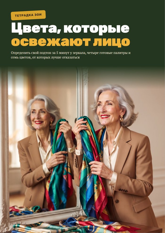 Обложка тетрадки «Цвета, которые освежают лицо»